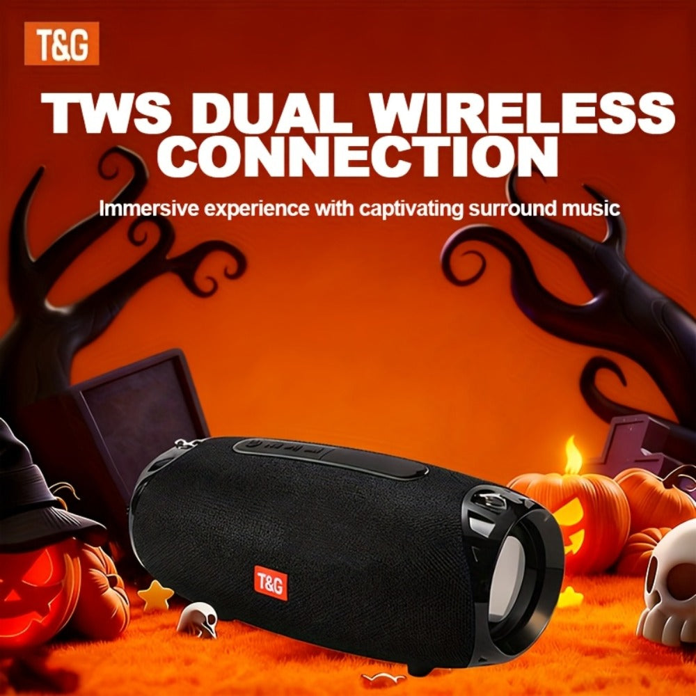 Portable Bluetooth Speaker TG534 with Dual Drivers, TWS, FM Radio, TF, USB and Built-In Microphone