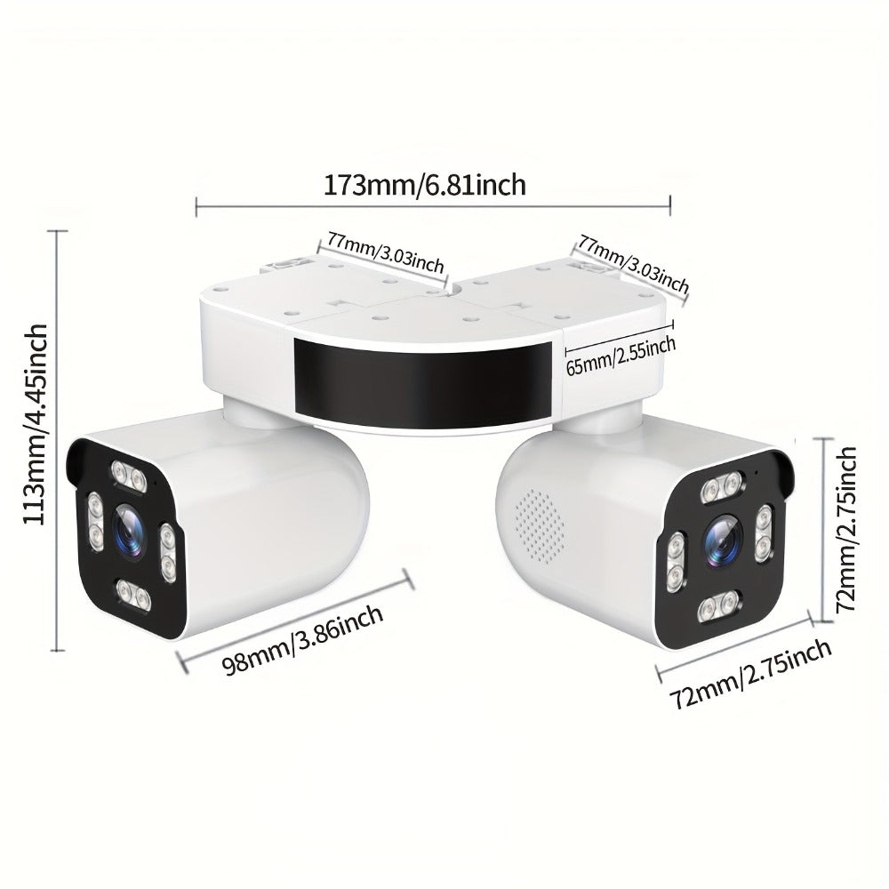 10x Zoom Dual Lens PTZ Outdoor Security Camera 5MP, 360° Pan Tilt, Siren Alarm, Two-Way Audio, Color Night Vision, 24H Wired Power, WiFi App Control – Home & Business Surveillance