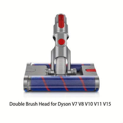 Dyson Replacement Brush Head Double Roller Compatible with V7 V8 V10 V11 V15 360° Swivel Hard Floor Vacuum Cleaner Attachment