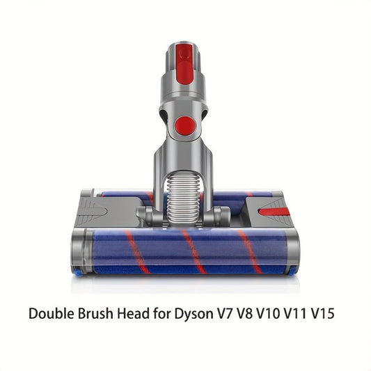 Dyson Replacement Brush Head Double Roller Compatible with V7 V8 V10 V11 V15 360° Swivel Hard Floor Vacuum Cleaner Attachment