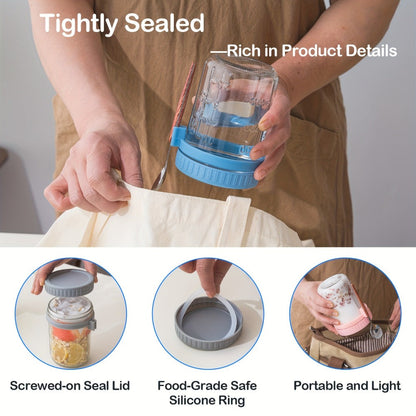 Portable Overnight Oats Cups with Flip-Top Lids in Four- or Six-Piece Sets for Meal Prep and Travel