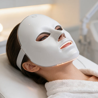 Portable 7-Color LED Facial Mask Device, USB Rechargeable Home Beauty Skincare Tool for Face Care