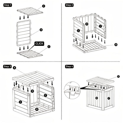 Deck Box Resin Heavy Duty 230LB Lockable | Patio Garden Pool Garage