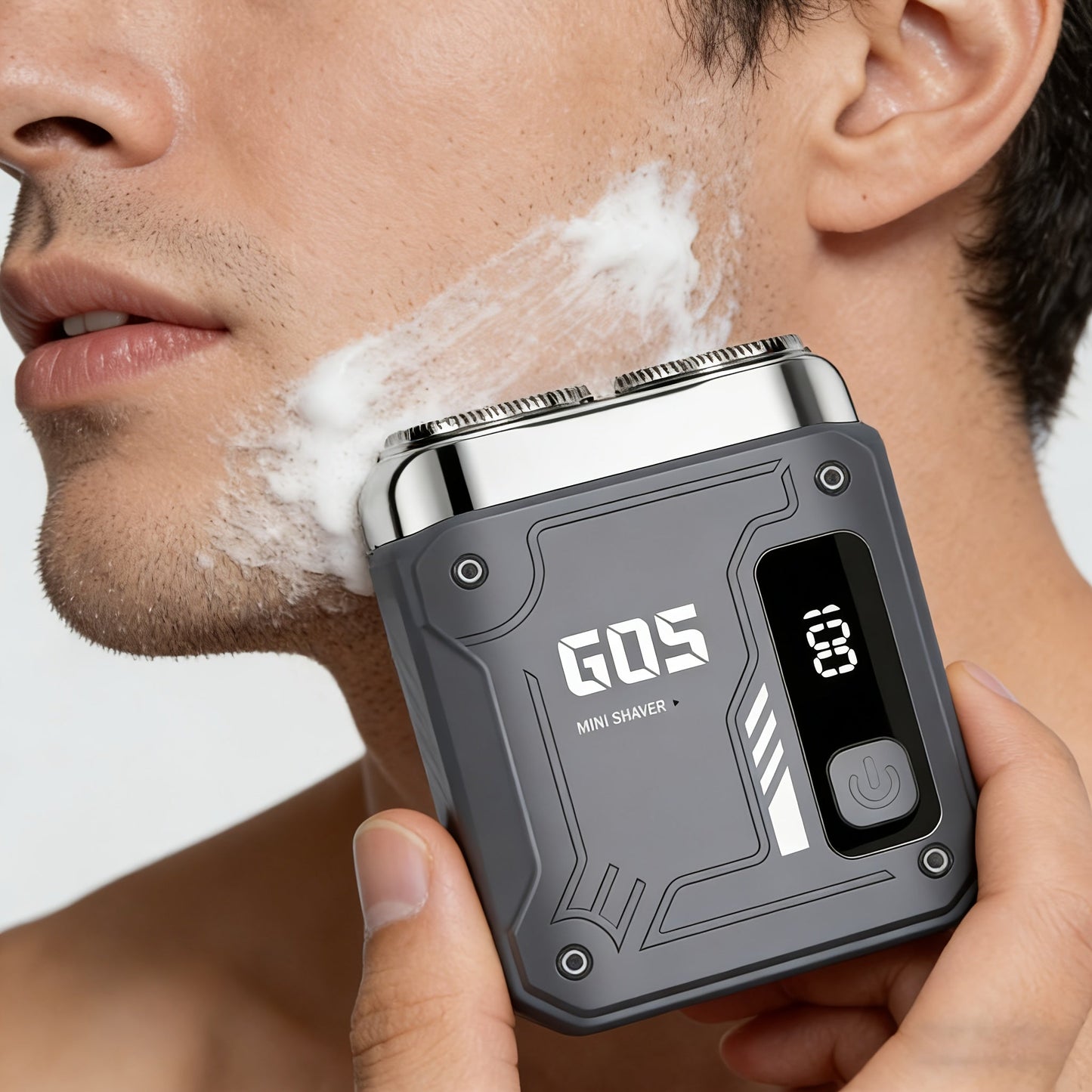 Electric Shaver Mini Dual-Head Rotary Razor with USB Charging, One-Button Control and Eleven Style Options