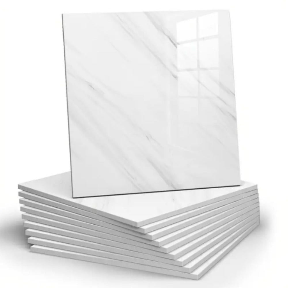 Twenty-Piece 30 cm Marble-Pattern Wall Tile Sticker Set with Five White, Green, Gray or Black Designs