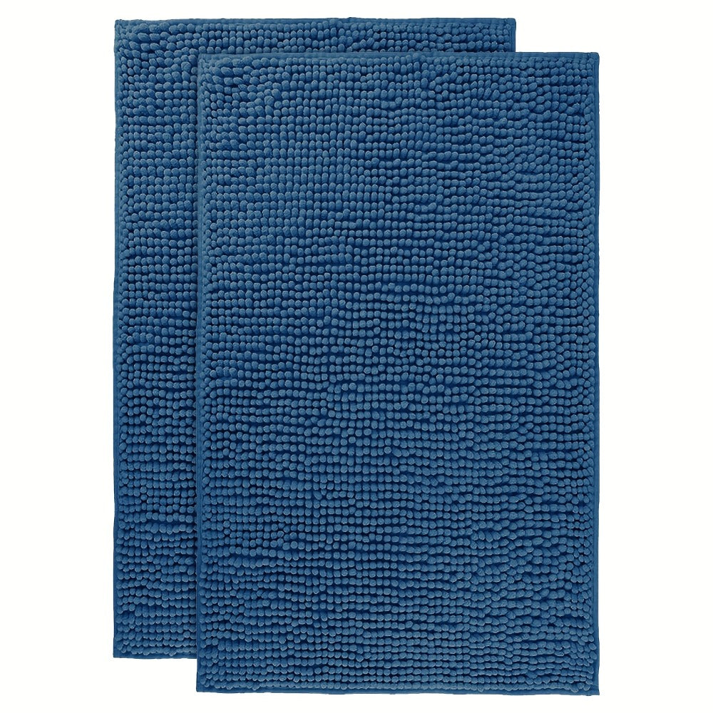 Chenille Bath Rug Extra Thick Soft Absorbent Non-Slip Bathroom Mat Machine Washable, Multiple Sizes & Colors
