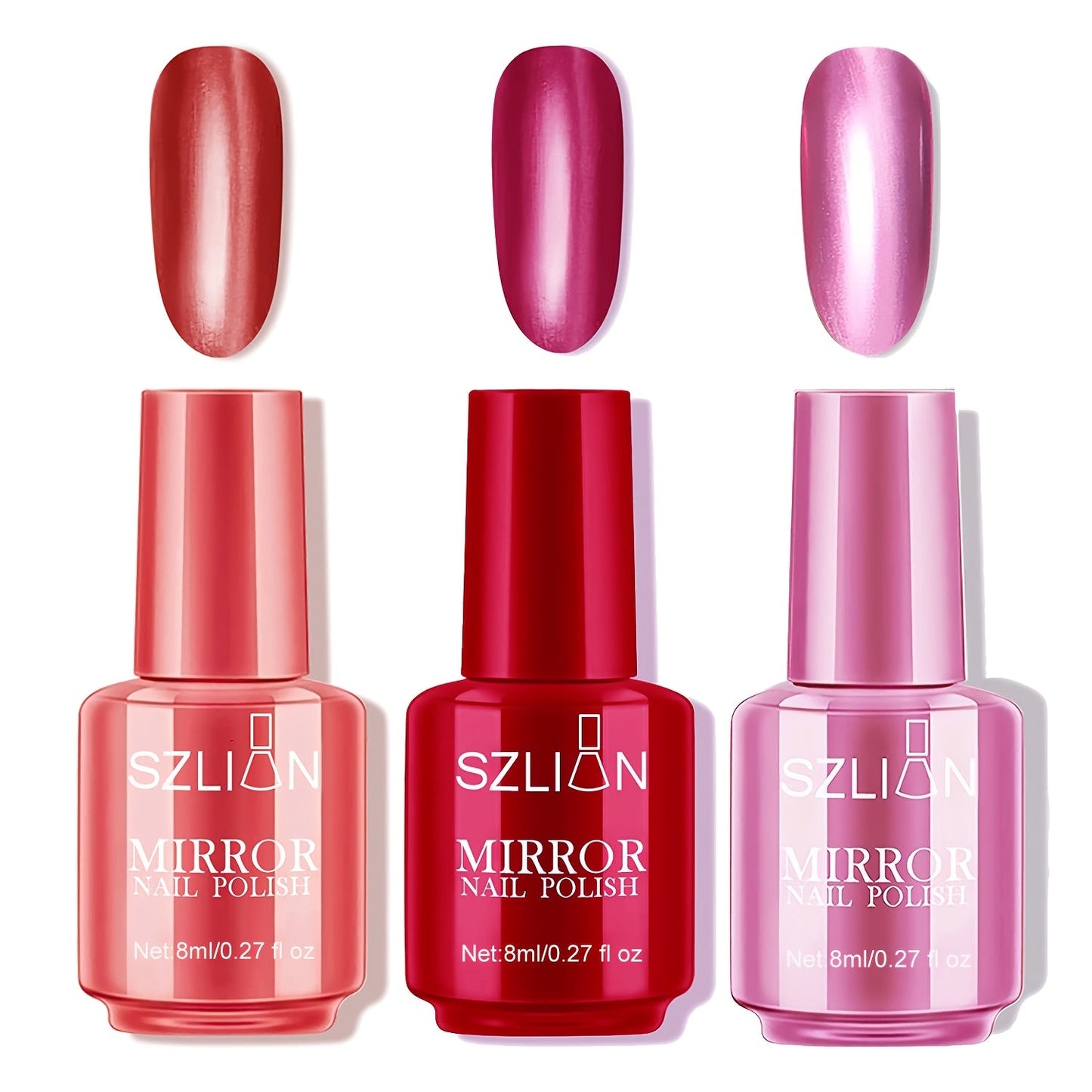 Three-Color Metallic Nail Polish Sets in Elegant, Popular, Summer or Christmas Shade Collections