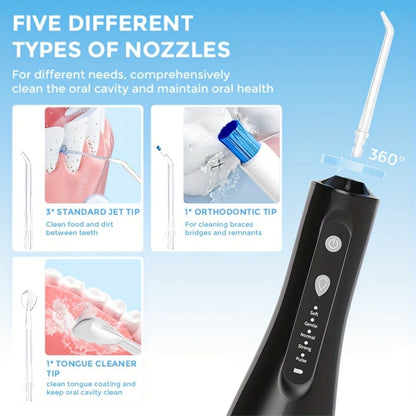 Portable Water Flosser Oral Irrigator – USB Rechargeable Cordless Dental Tooth Cleaner with 10.14oz Reservoir for Deep Clean, Braces, Implants, Home & Travel