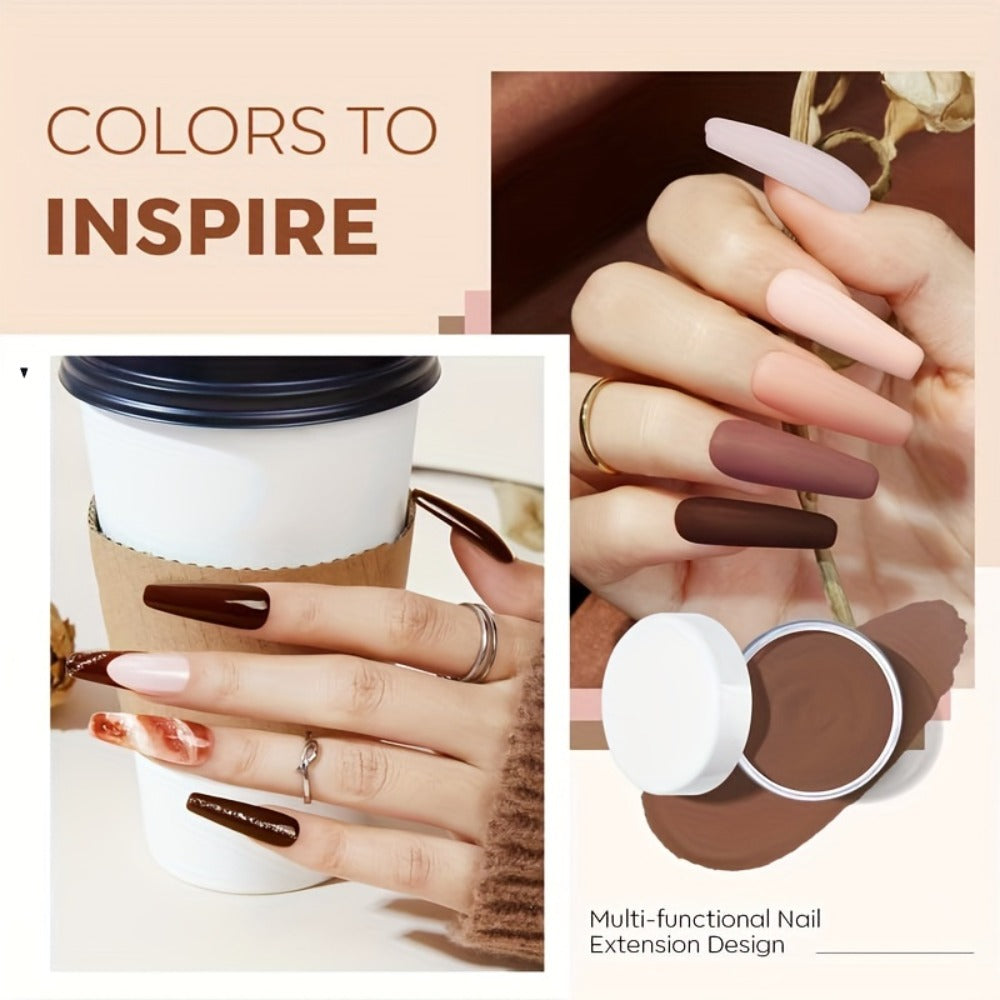 Nude Dipping Powder Set 6 Colors Light Beige Brown Neutral Shades Odorless Acrylic Nail Powder for French Manicure 3D Nail Art Extensions Carving No Lamp Gift for Women
