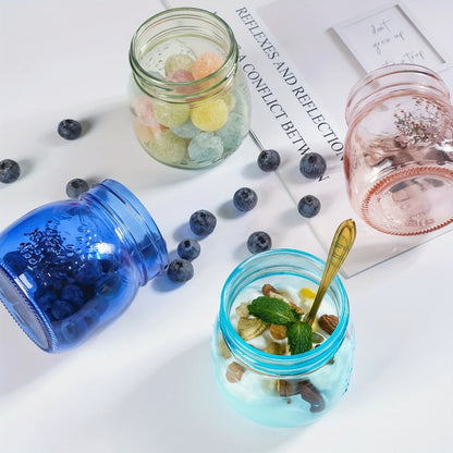 Mason Jars 8oz 12-Pack Colored Airtight Canning Jars with Metal Lids Regular Mouth for Jam Honey Pickling Spices Wedding Favors Pantry Storage