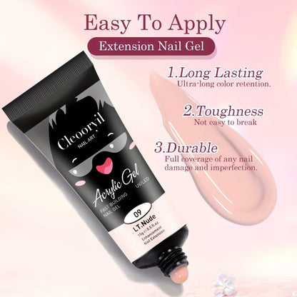 Poly Nail Gel Extension Kit 6 Colors with USB UV LED Lamp & Slip Solution - All-in-One Polygel Nail