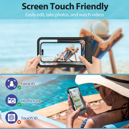 Waterproof Phone Pouch 2 Pack Floating Dual Compartment Dry Bag – 7.5 Inch Shockproof Sandproof Clear Case for iPhone 16 15 14 13 12 Pro Max & Android, Swimming Kayaking Beach Water Sports