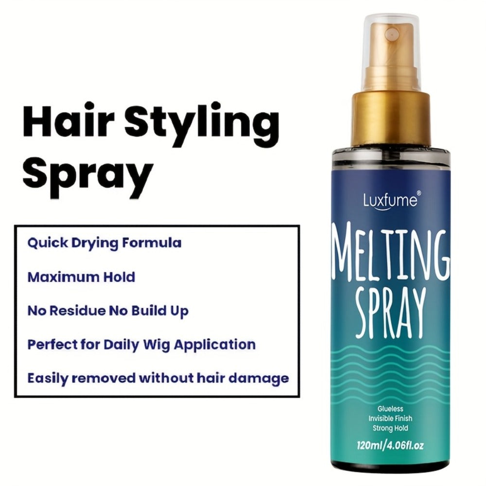Lace Melting Spray Kit for Wig Installation, 120ml Bottle Alone or with Tools and Wig Cap Set