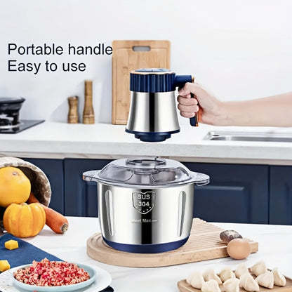Electric Food Chopper & Processor 5L Stainless Steel - 40000 RPM Motor, 6 Bi-Level Blades, Meat Grinder & Vegetable Slicer for Kitchen, Onion, Garlic, Nuts, Fruit, Dough & More