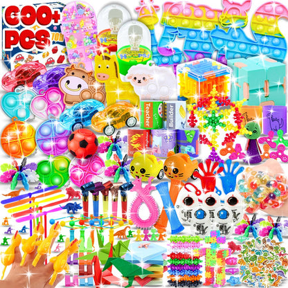 Party Favors Mixed Novelty and Fidget Assortment, 600-Piece Multicolor Set for Large Events