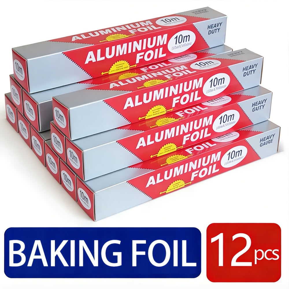 Heavy-Duty Aluminum Foil Roll Set in Six or 12-Roll Options for Baking, Grilling and Food Wrapping