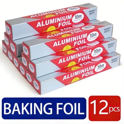 Heavy-Duty Aluminum Foil Roll Set in Six or 12-Roll Options for Baking, Grilling and Food Wrapping
