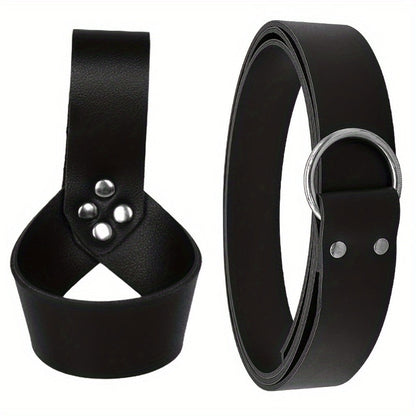 Costume Accessories Faux Leather Knife Sheath and Belt Options in Black or Brown for Medieval Outfits