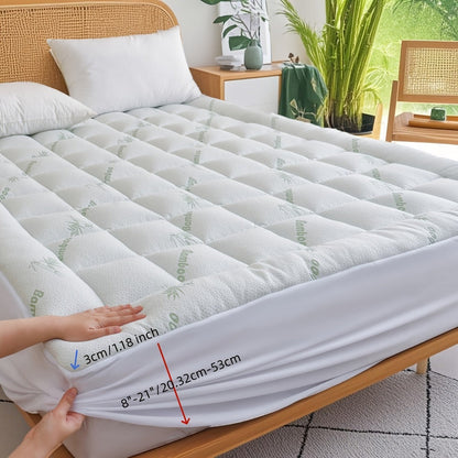 Mattress Topper Plush Down-Alternative Pillow Top with Deep-Pocket Skirt and Six Bed Sizes