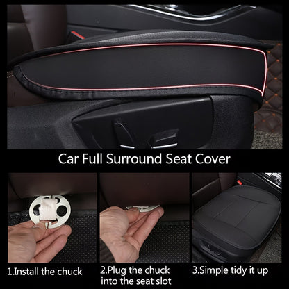 Car Seat Cover Front Cushion with PU Leather, Bamboo Charcoal Strips and 21.5 x 20.5 Inch Size