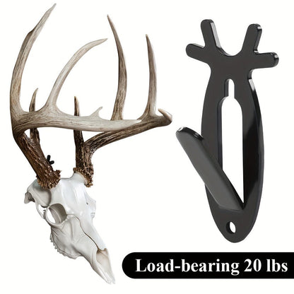 Five-Piece Deer-Head Wall Hook Set with Antler-Inspired Shape for Entryway or Bedroom Storage
