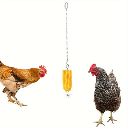 Chicken Feeder Skewer Stainless Steel Hanging Fruit Veggie Double Nut