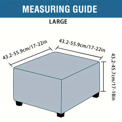 Square Ottoman Cover with Elastic Band in Six Color Labels and L or XL Size Options for Home and Office Footstools