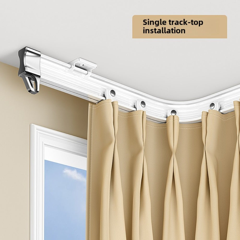 Flexible Curtain Rail Track – Bendable PVC Ceiling Mount Curtain Rod for Bay Window, Bathroom & Home Decor, Trim-to-Fit Monorail Curtain Track System