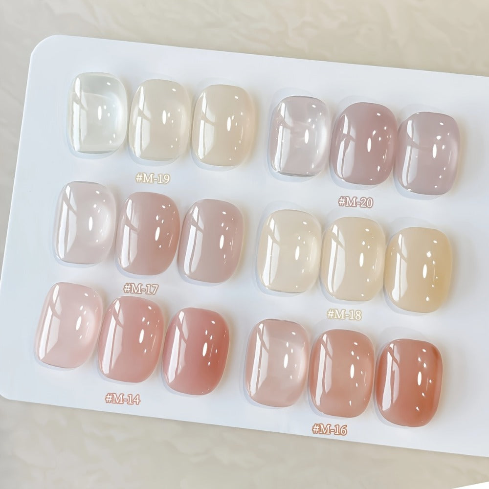 Gel Nail Polish 6-Piece 15ml Jelly Set with Glass Finish in Shades M14, M16, M17, M18, M19 and M20