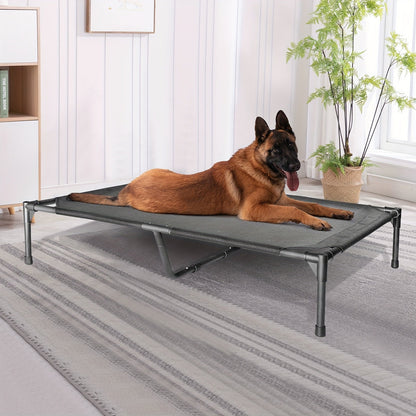 Elevated Dog Bed Cooling Cot - Breathable Mesh Dog Cot for Indoor and Outdoor Use, No-Tool Assembly Anti-Slip Feet Frame for Small Medium Large XL Dogs, Washable Raised Pet Bed for Summer Camping
