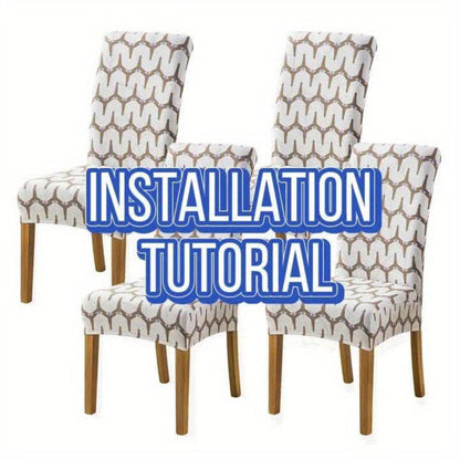 Printed Stretch Dining Chair Covers in Ten Patterns with Four- or Six-Piece Set Checkouts for Parsons Chairs