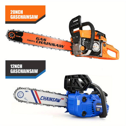 Mixed Gas Chainsaw Options with 12-Inch Compact Color Models and 20-Inch BlackRed Configuration