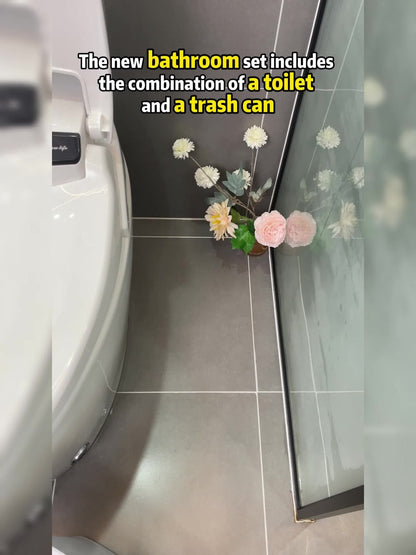7.7L Bathroom Waste Bin and Disposable Toilet Brush Station with 12 or 72 Replacement Heads