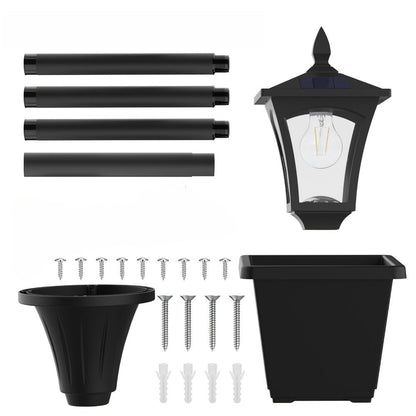 Solar Post Light Outdoor Garden Pathway Lamp IP44 Waterproof 60LM Warm White LED – Solar Powered Landscape Stake Light for Yard Driveway Patio Walkway Christmas Holiday Decoration