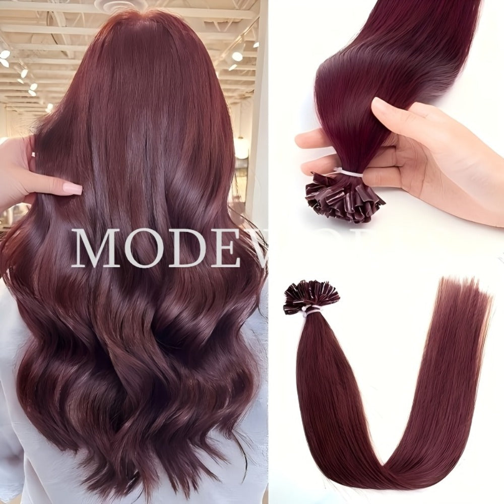 U-Tip Wavy Hair Extensions in 12, 14, 16, 18 or 20 Inch Lengths and 11 Protected Color Labels