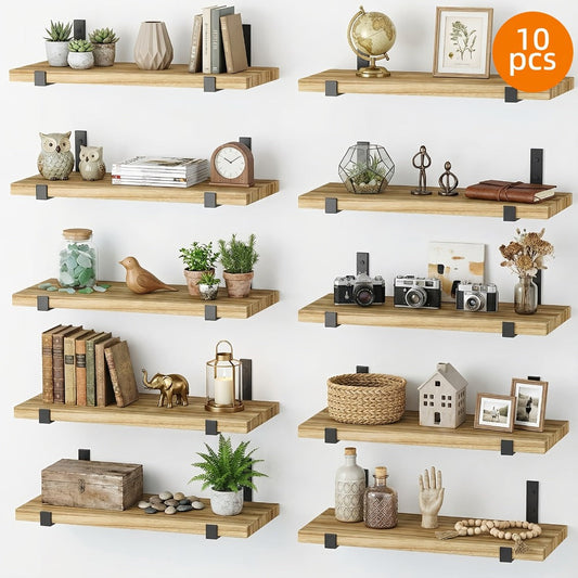 Floating Shelves for Wall 10 Pack 15.8x5.9 Inch Wall Mounted Shelf for Bedroom Kitchen Bathroom Living Room Plants Books Photos Home Decor