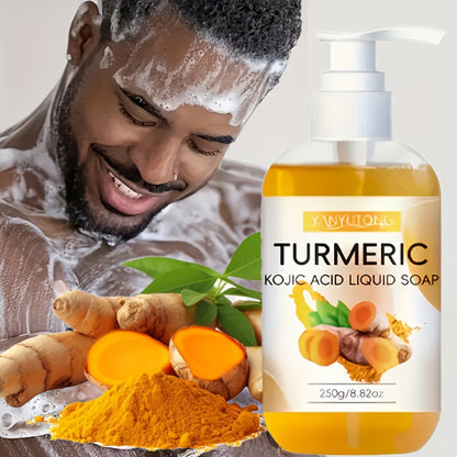 250 g Turmeric and Kojic Acid-Labeled Liquid Soap in Single Checkout Option for Face and Body Washing