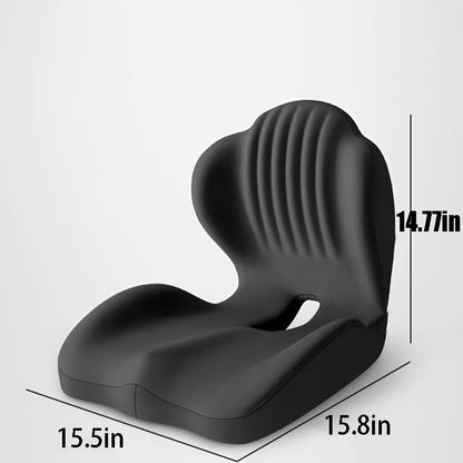 Contoured Seat Cushion with Hip and Lumbar Support Shape in Six Gray, Pink, Black, White or Green Styles