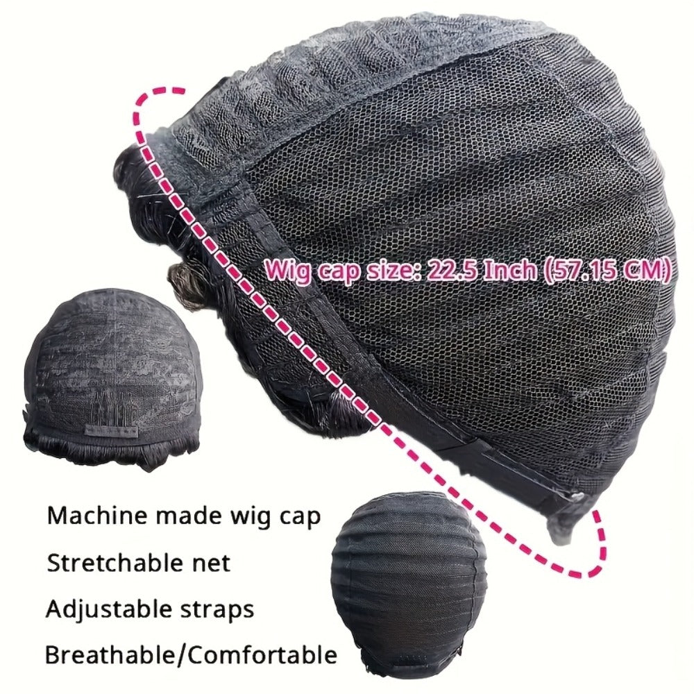 Pixie Cut Wig Human Hair Glueless 150% Density Short Straight Layered Bob Rose Net Cap | Wear and Go Natural Black Women Daily Special Occasions