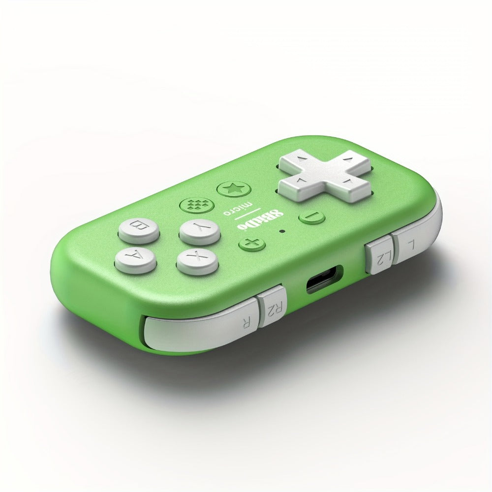 8BitDo Micro Bluetooth Gamepad Pocket Mini Controller for Nintendo Switch Android Raspberry Pi - Keyboard Mode Support Green, Ultra-Compact Wireless Gaming Controller
