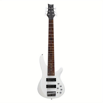 Electric Bass Guitar, Adjustable, 44 Inch, White, Inch, GIB for Lessons and Practice detail image - detail view 12