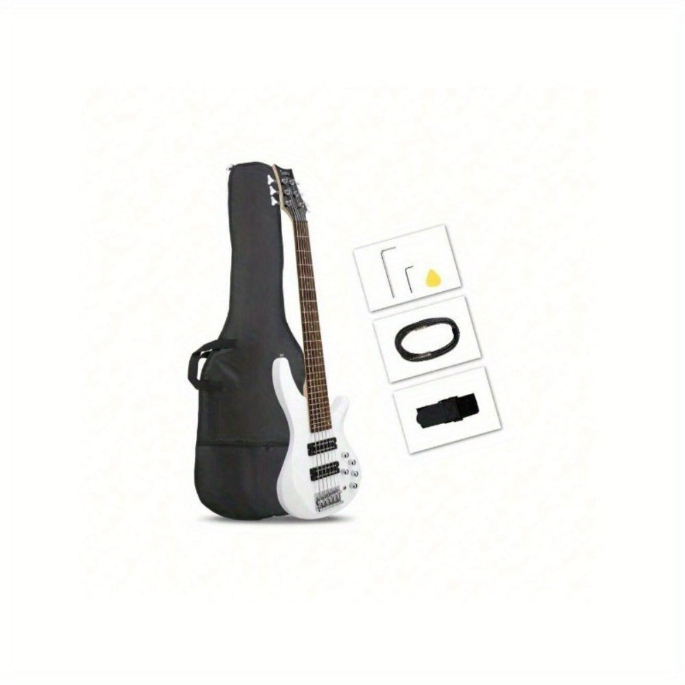 Electric Bass Guitar, Adjustable, 44 Inch, White, Inch, GIB for Lessons and Practice detail image - detail view 8