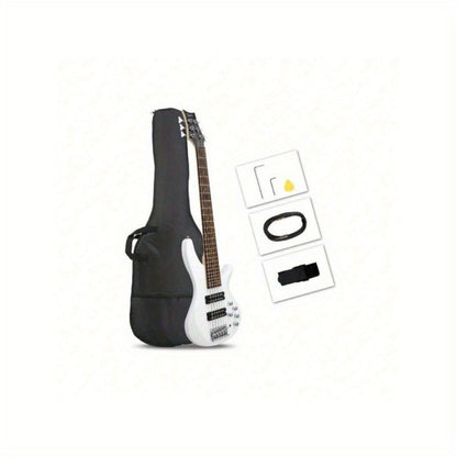 Electric Bass Guitar, Adjustable, 44 Inch, White, Inch, GIB for Lessons and Practice detail image - detail view 8