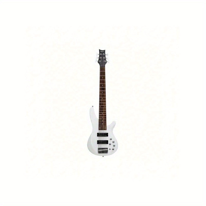 Electric Bass Guitar shown in the White option