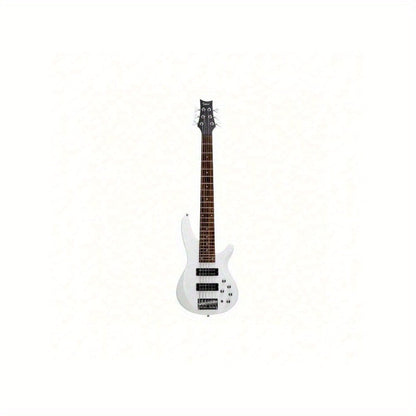 Electric Bass Guitar shown in the White option