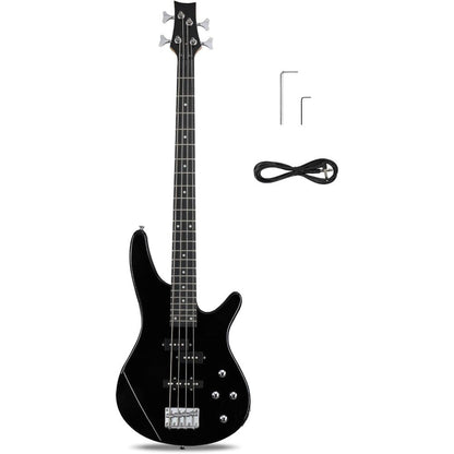 Electric Bass Guitar shown in the Black option