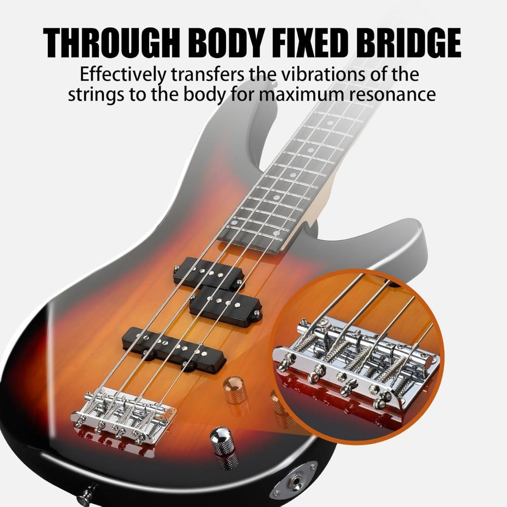 Electric Bass Guitar, Full Size, Complete, Beginner, Set for Lessons and Practice detail image - detail view 6