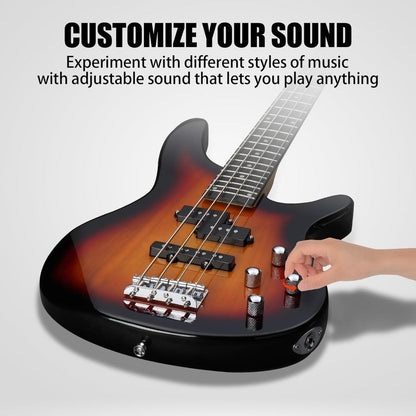 Electric Bass Guitar, Full Size, Complete, Beginner, Set for Lessons and Practice detail image - detail view 8