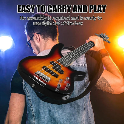 Electric Bass Guitar, Full Size, Complete, Beginner, Set for Lessons and Practice detail image - detail view 9