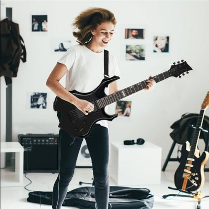 Electric Guitar, Adjustable, Portable, Amp, Set, Black for Lessons and Practice detail image